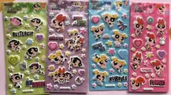 【ラスト1セット】パワパフぷっくりシール　4枚セット　レア　コンプリート