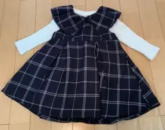 【2点セット】80cm プティマインビッグカラーワンピース＆ バースデイトップス