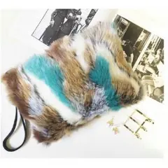 2way ミックスファークラッチ&ショルダーバック 大人気