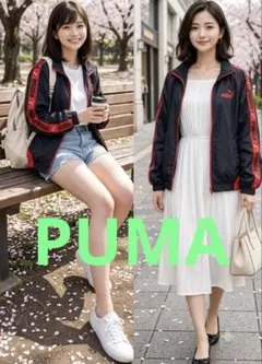 PUMA プーマ トラックジャケット ブラック レッドのサムネイル