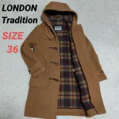 LONDON Tradition　ダッフルコート　メンズ　ベージュ　チェック