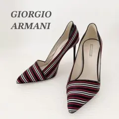 【極美品】GIORGIO ARMANI ストライプ ハイヒール 37 イタリア製のサムネイル