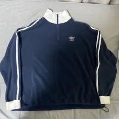 Umbro ネイビー ハーフジップフリース