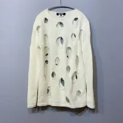 あ*)様 コムデギャルソンオムプリュス 14AW 穴あきニット M 美品 工場 直営 店ファッション - コムデギャルソンオムプリュス 14AW 穴