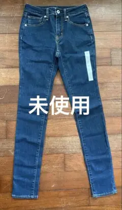 GUダークブルー スキニーデニム ハイウエスト