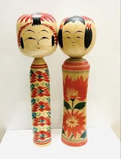 中古　こけし　セット　2体　伝統　日本　木製　コレクション