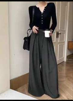 ワイドパンツ グレー
