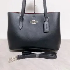 COACH レザー　トートバッグ ショルダー　2way ブラック 通勤バッグ