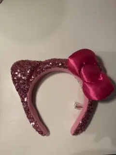 ピンク スパンコール 猫耳カチューシャ