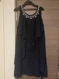 LAISSE PASSE ネイビーフリルパーティドレス 結婚式