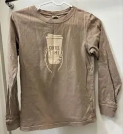 ロングティシャツ　コーヒー柄　140