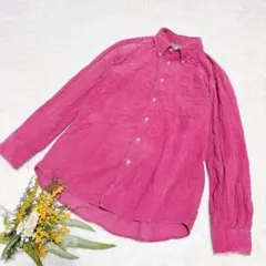 【ユニクロ】UNIQLO メンズ コーデュロイシャツ 長袖 ピンク L ○