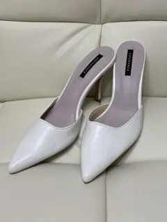 美品！ESPERANZA ホワイト 高ヒール ミュール 23cm