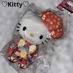 【新品未開封】ハローキティ(着物)ぬいぐるみキーホルダービックリボンKitty