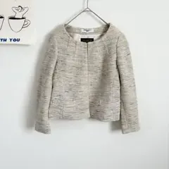 ナチュラルビューティーベーシック　ツイード　ノーカラージャケット　セレモニー