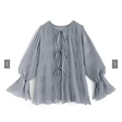 シアーリボンサイドスリットブラウス[dk1108] GRL