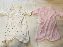 赤ちゃん　ベビー　長肌着　新生児〜2.3ヶ月　50-60 綿100% 2点まとめ