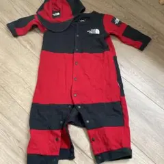 値下げ！THE NORTH FACE 赤黒ロンパース FREE