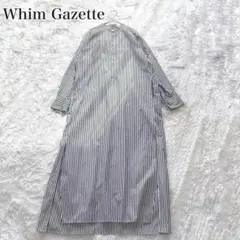 美品★Whim Gazette スタンドカラーワンピース ストライプ スリットのサムネイル