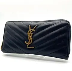 美品✨サンローラン 長財布 ラウンドファスナー カサンドラロゴ 黒YSL 310308699_1.jpg