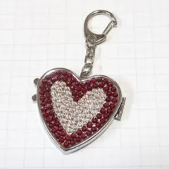 全面スワロフスキーのハートミラーキーホルダー・7