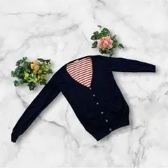 アースミュージックアンドエコロジー　長袖カーディガン　ネイビー　フリー　秋冬