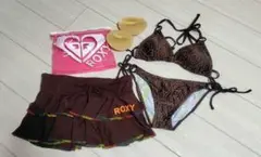 ROXY セパレート水着　ビキニ ブラウン フリル　Lサイズ