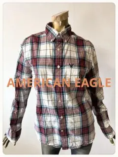 ☘️T23016☘️AMERICAN EAGLE 長袖 チェックシャツ トップス Sのサムネイル