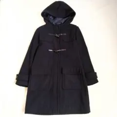 RAY CASSIN フード付きウールダッフルロングコート 黒ブラック M〜L