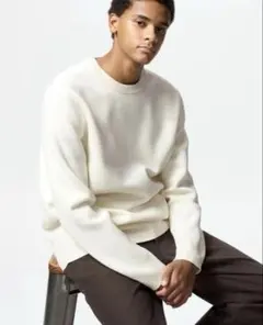 UNIQLO ウォッシャブルストレッチミラノリブクルーネックセーター XXL