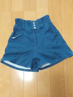 Lovetoxic M デニムブルー ハイウエストショートパンツ 150