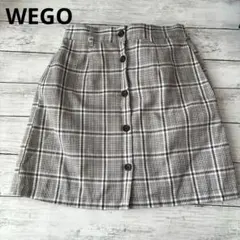 【ウィゴー】 WEGO ミニスカート F チェック グレー フロントボタン