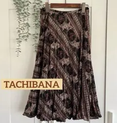 たち英　TACHIBANA フレアスカート　ベッチン小花レース柄　ハーモニカ