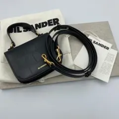 新品　JIL SANDER ブラックショルダーバッグ　クロコ　24aaのサムネイル