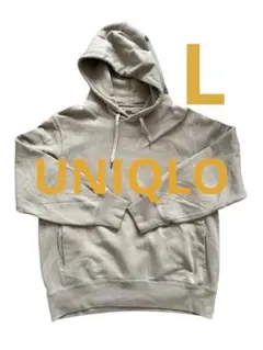 UNIQLO ユニクロ　スエット　ベージュ フード付きパーカー　L トレーナー