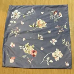 ニトリクッションカバー ブルーグレー花柄