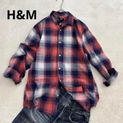 x52 H&M チェックシャツ メンズSコットン カジュアル 長袖 ユニセックス