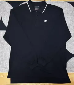 adidas オリジナルス　長袖　ポロシャツ　黒　80’s 新品