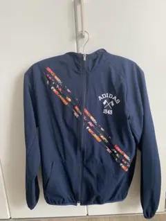 adidas アディダス 花柄パーカー ナイロンジャケット ネイビー フード付