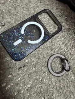 iPhone用ホログラフィックケースとリングスタンドセット