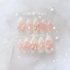 ネイルチップ オーダー ワンホン 韓国 量産型 フレンチガーリー ちゅるん