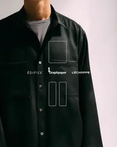 Graphpaper×LECHOPPE×EDIFICEウールツイルボックスシャツのサムネイル