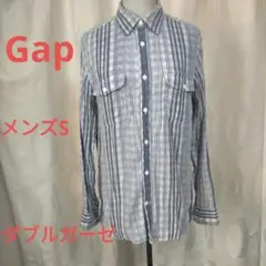 男女兼用 GAP ギャップ 紺 ガーゼ S ストライプ チェック リバーシブルのサムネイル