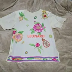 LEONARD 花柄プリント トップス花柄 半袖セーター　シルク100のサムネイル