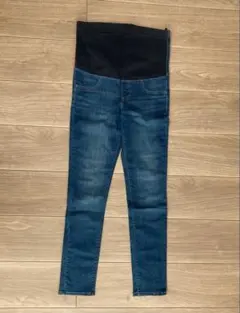 マタニティ スキニーデニムパンツ M ダークブルー