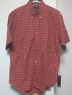 Mr.JUNKO 半袖チェックシャツ Lサイズ レッド系のサムネイル