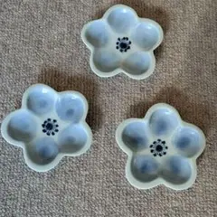 九谷焼　花型豆皿小皿　3枚セット