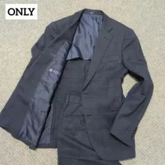ONLY オンリー セットアップスーツ ウインドウペン ネイビー 165A 2B