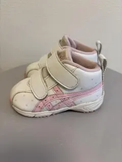 ASICS アシックスホワイト ピンク ハイカットスニーカー13.5cm