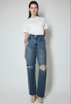 MOUSSY ダメージストレートデニム